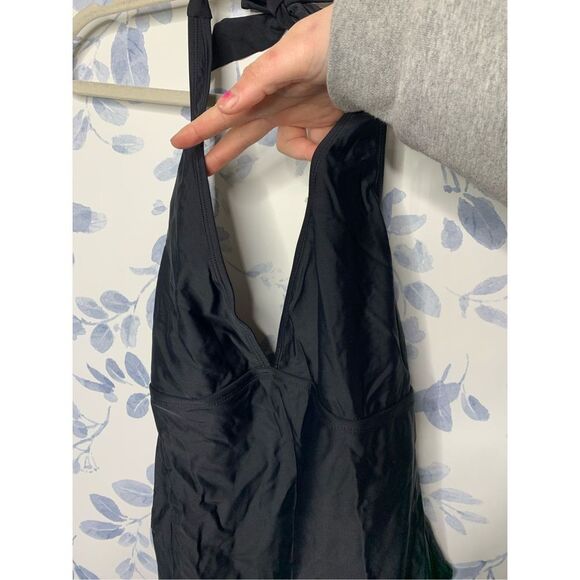 Boohoo Plus Control Halterneck Swimsuit Black Size 12 - Picture 5 of 8